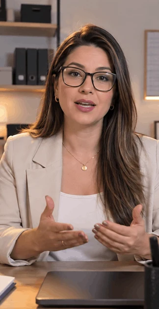 Amanda R. gravando aula no KStudio